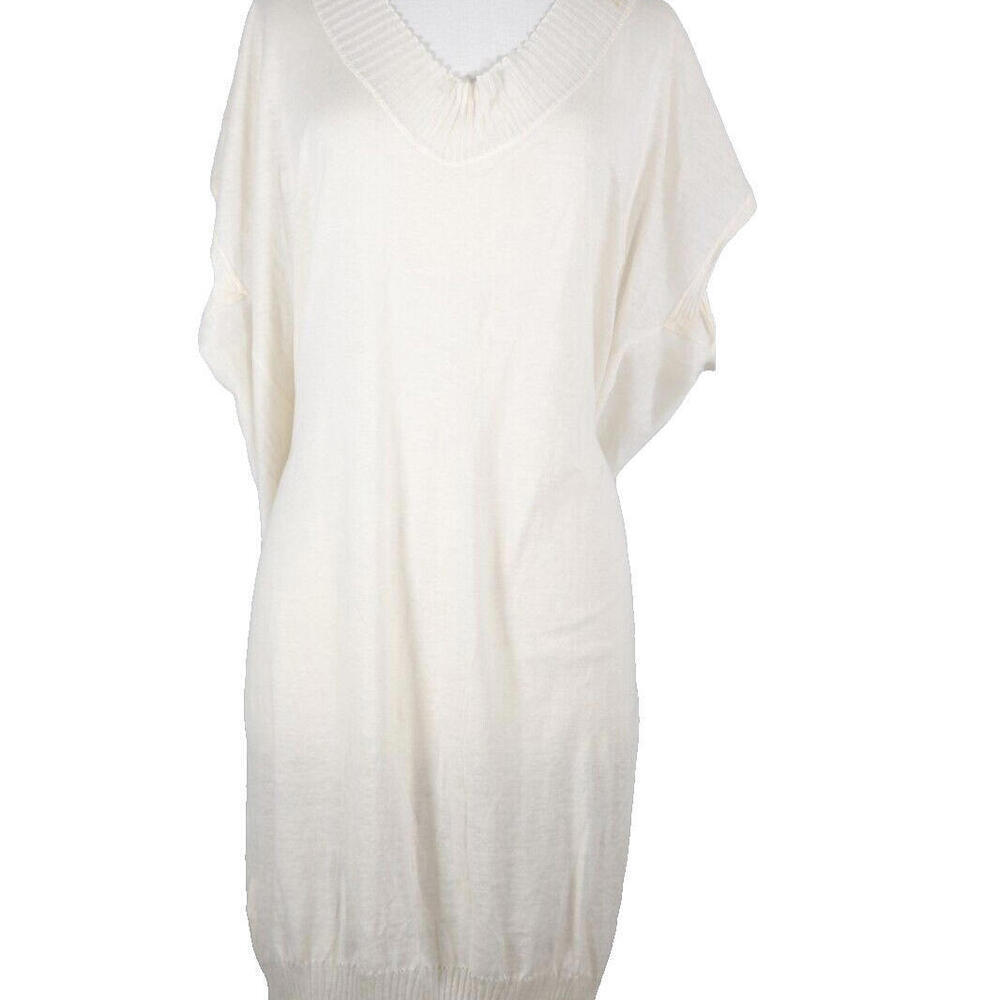 Stella McCartney Womens IT38 US2 Ivory Dress Tie-Back Short Sleeve Y2K Knit Mini